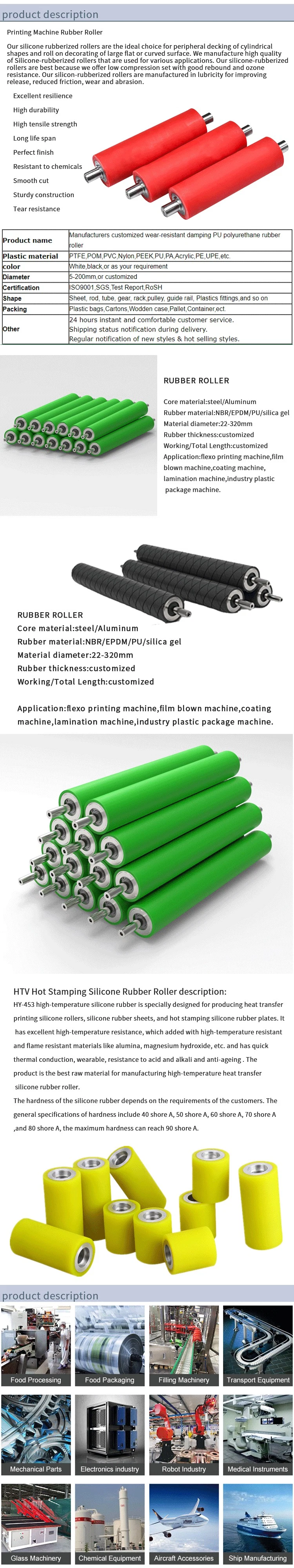 Wear-Resistant Digital Printer Parts Plastic Coated Roller