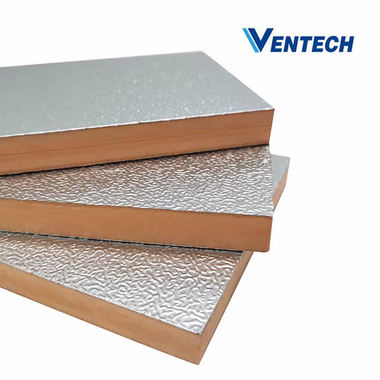 25mm Thick Pre Insulated Phenolic Foam Air Duct Panel for Ducting System Insulation